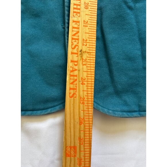 Pre-Loved L.L. Bean Womens XS Petite Teal Button-Up Cotton Jacket With Collar - Picture 4 of 7